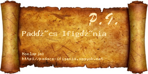 Padács Ifigénia névjegykártya